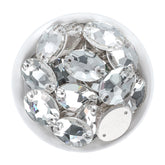 Silver Shade Oval Shape High Quality Glass Sew-on Rhinestones WholesaleRhinestone